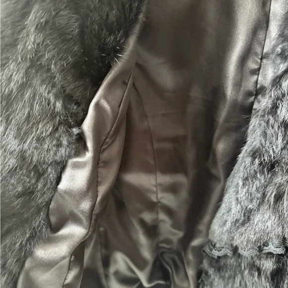 Black Short Rabbit Fur Jacket, size S - Picture 4 of 4